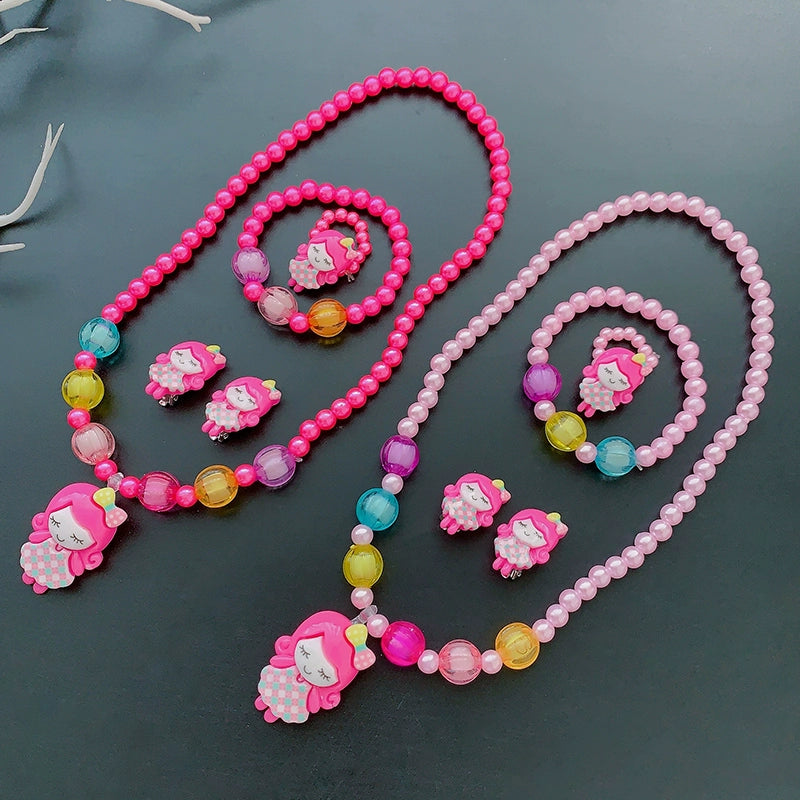 Fun Party Jewelry for Kids Cute Cartoon Jewelry Suit for Girl Accessories from Cliojames63 Collection.