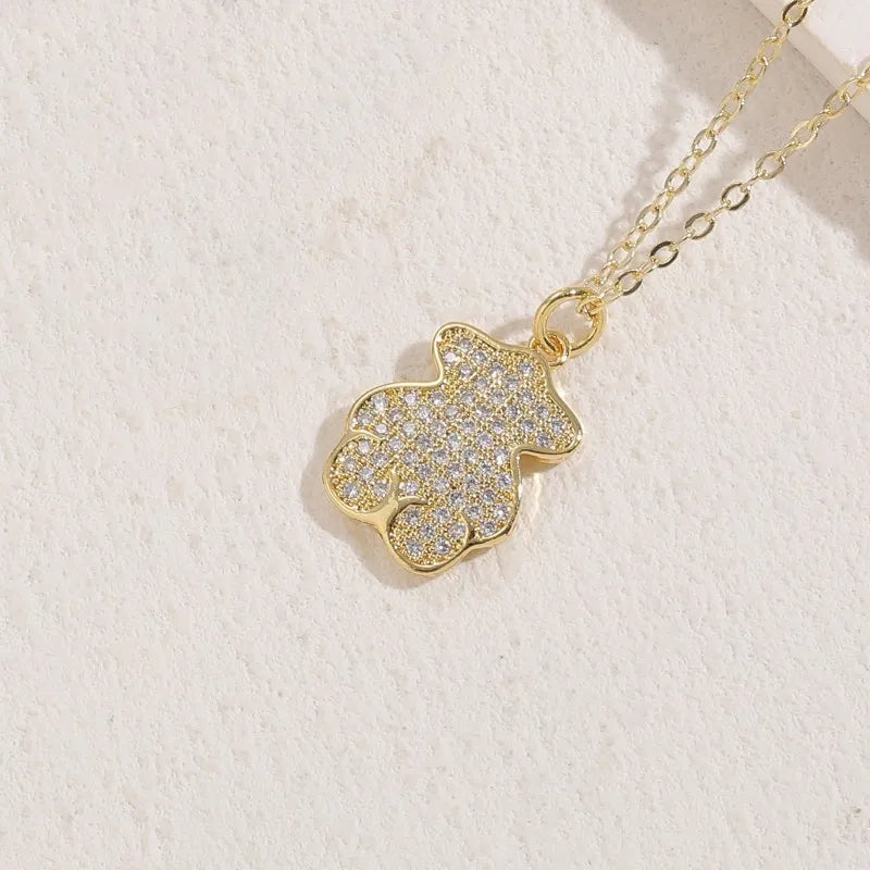 🐻💎 Teddy Bear Micro-Studded Necklace 💎🐻