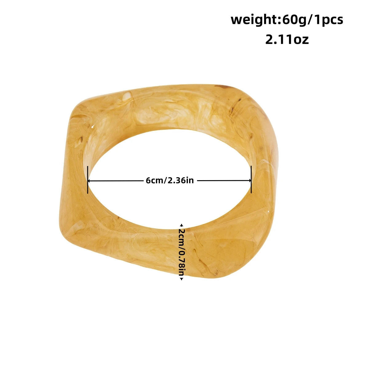 Wide Geometric Resin Beige Brown Coffee Bracelets Bangle Jewelry.