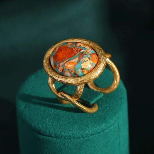 cliojames63 Collection- Ladies Vintage Stone Ring Colorful