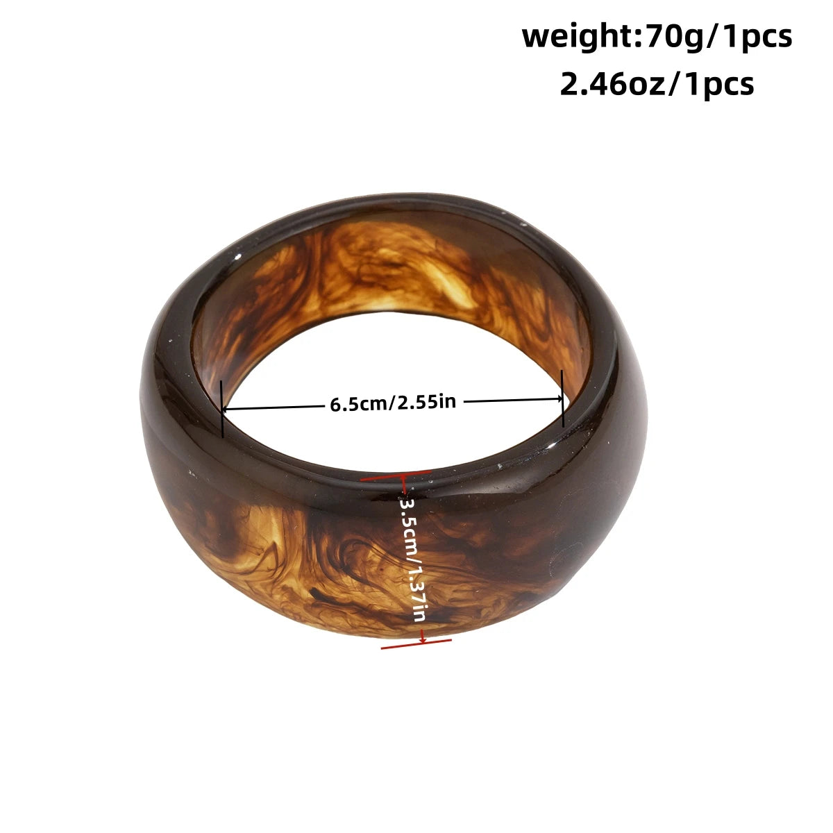 Wide Geometric Resin Beige Brown Coffee Bracelets Bangle Jewelry.