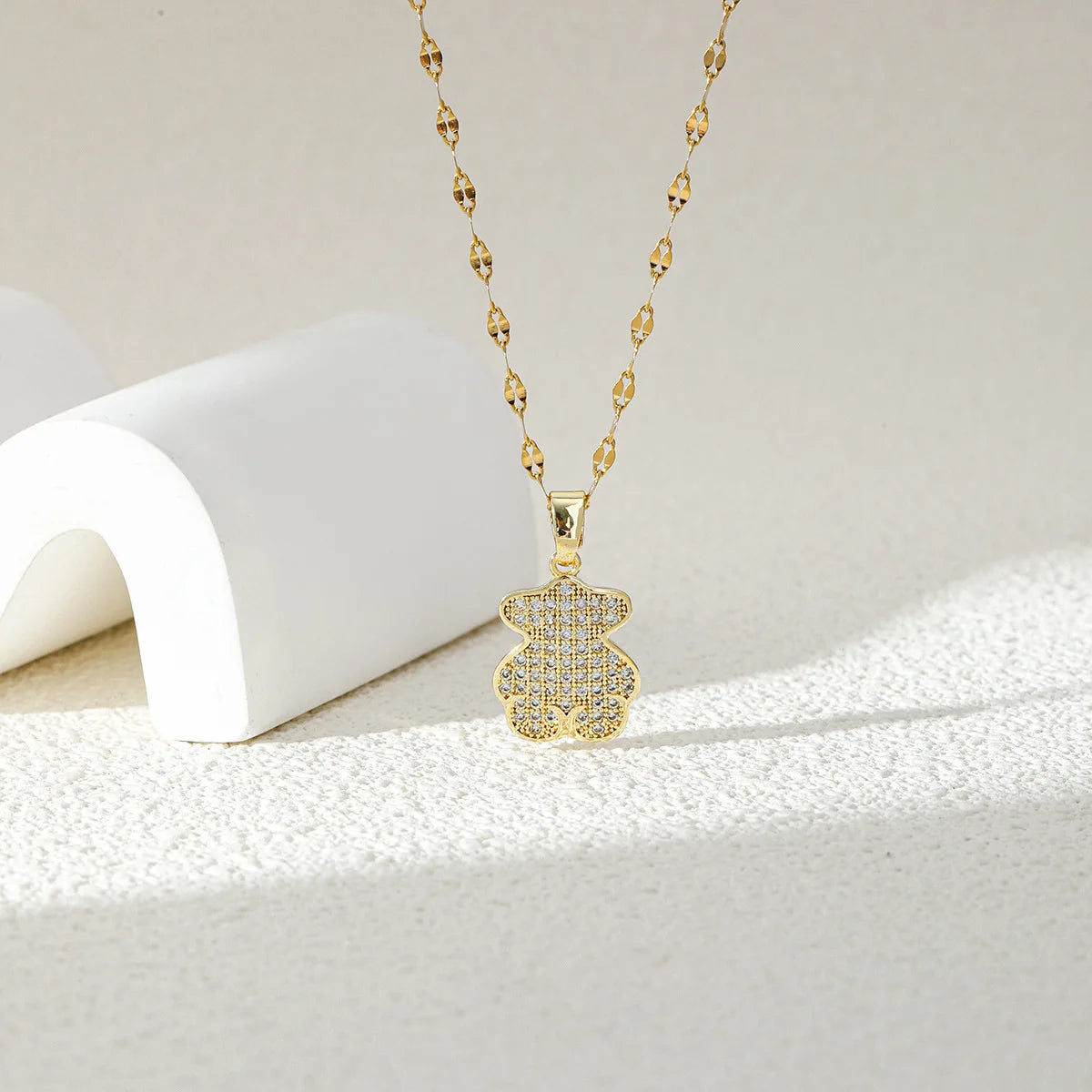 🐻💎 Teddy Bear Micro-Studded Necklace 💎🐻