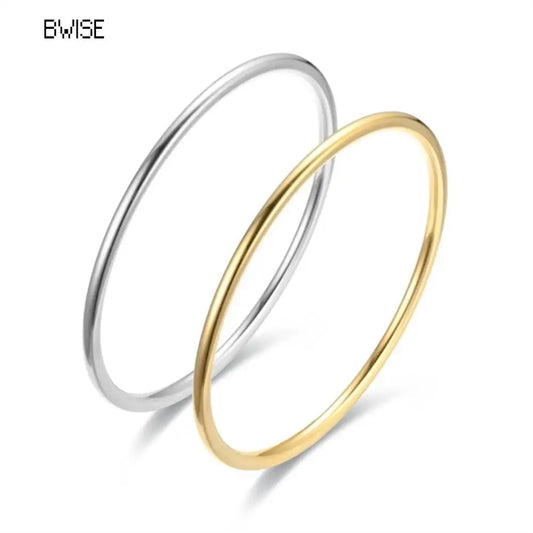 Fashionable Stainless Steel Round Minimalist Elegant Gold or Silver Color Bracelet.